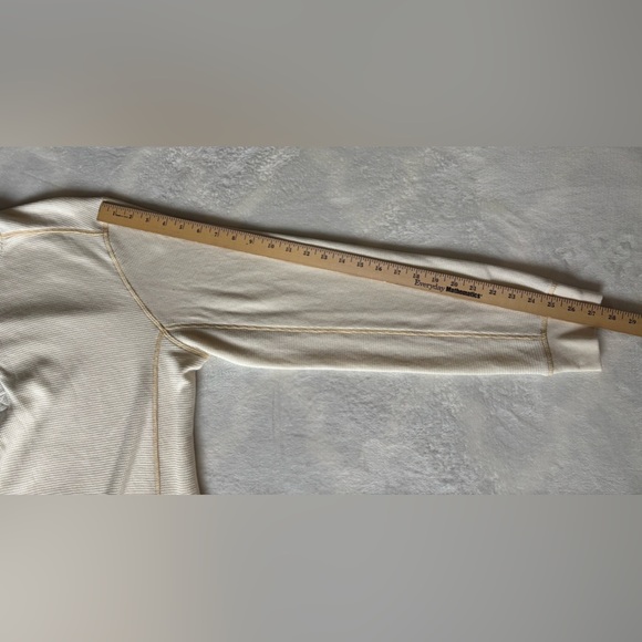 Eddie Bauer Sweatshirt Cream Henley Shirt Men’s Favourite Thermal Cotton Size L - Picture 6 of 12